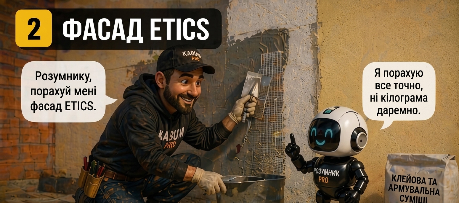Фасад ETICS
